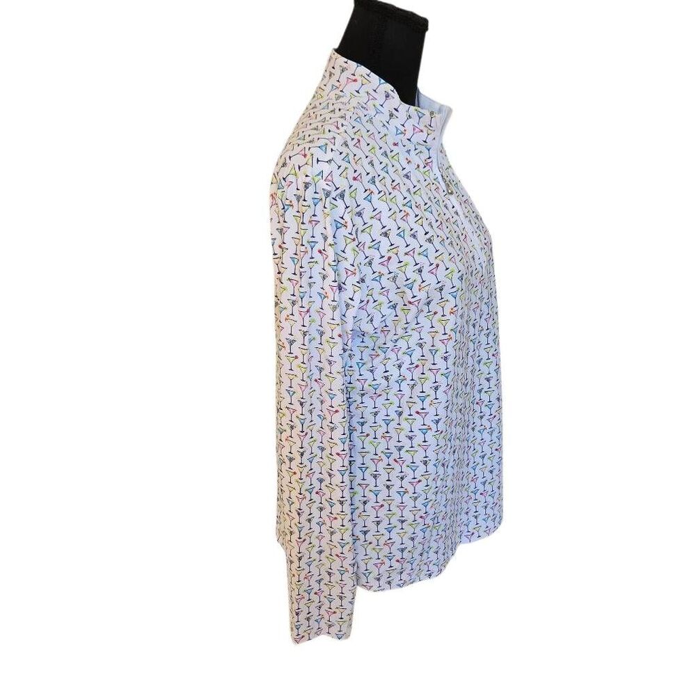 SanSoleil Womens Colorful Martini Print Long Sleeve Performance Sun Shirt Large - Picture 4 of 12